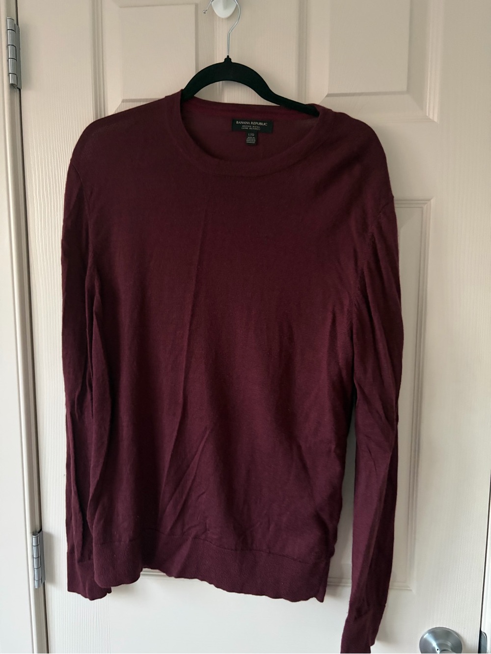 🐢 BANANA REPUBLIC - Burgundy/Red Large Merino Wool Sweater